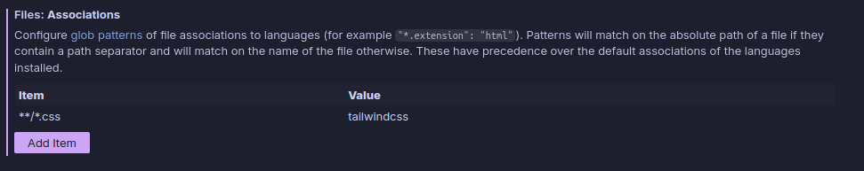 TailwindCSS File Association
